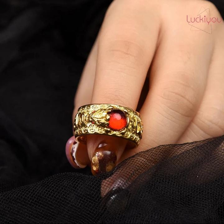 🐉🔥Anillo feng shui Premium Dragon Dorado🔥🐉