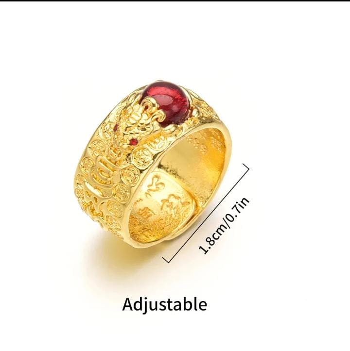 🐉🔥Anillo feng shui Premium Dragon Dorado🔥🐉